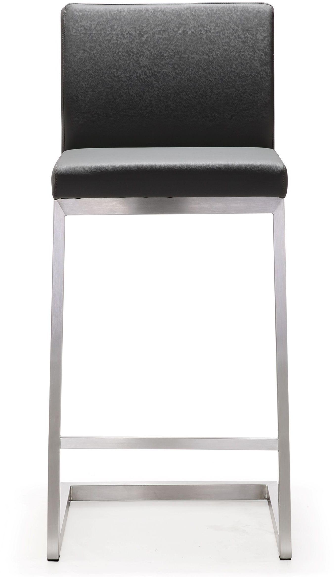 scarlett grey stainless steel counter stool - set of 2