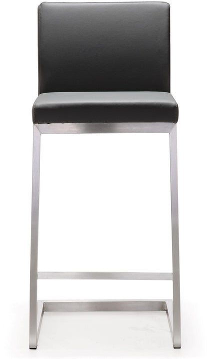 Scarlett Grey Stainless Steel Counter Stool - Set of 2