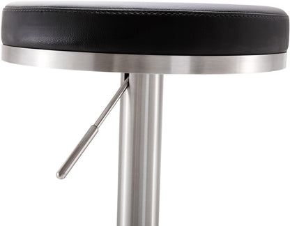 Charlee Black Stainless Steel Adjustable Barstool