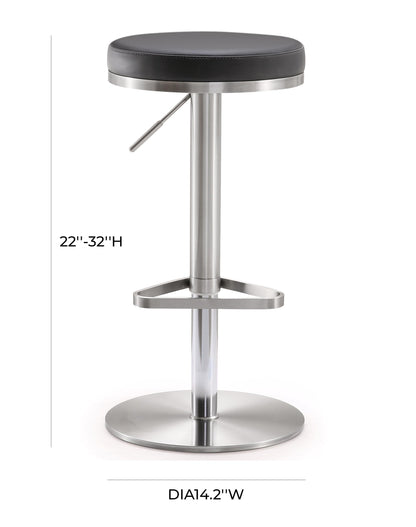 Charlee Black Stainless Steel Adjustable Barstool