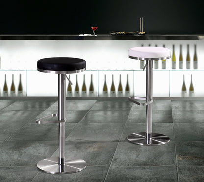 Charlee White Stainless Steel Adjustable Barstool