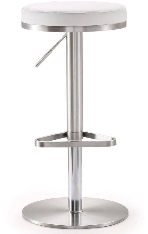 Charlee White Stainless Steel Adjustable Barstool