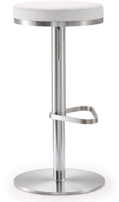 Charlee White Stainless Steel Adjustable Barstool