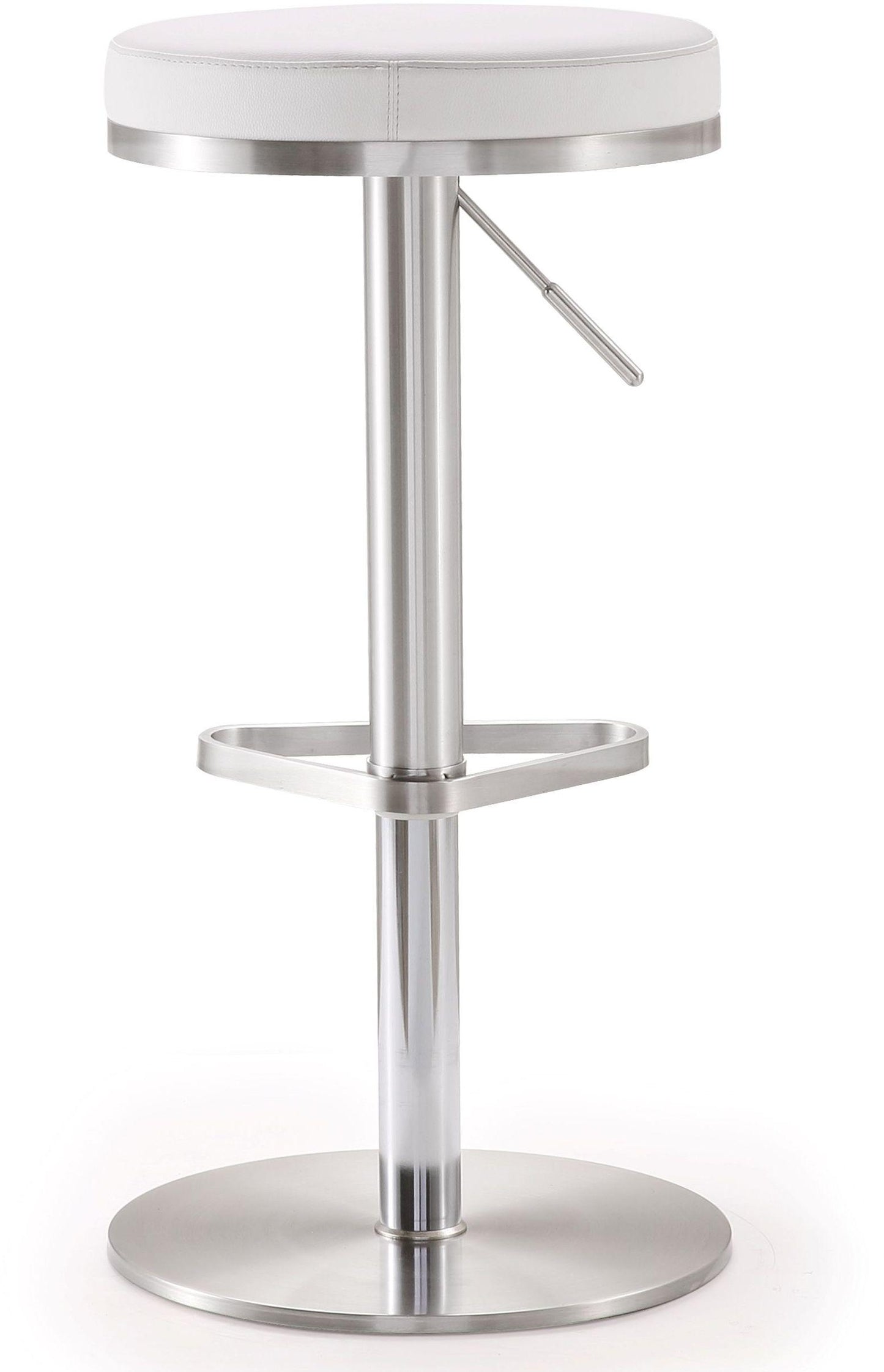 charlee white stainless steel adjustable barstool