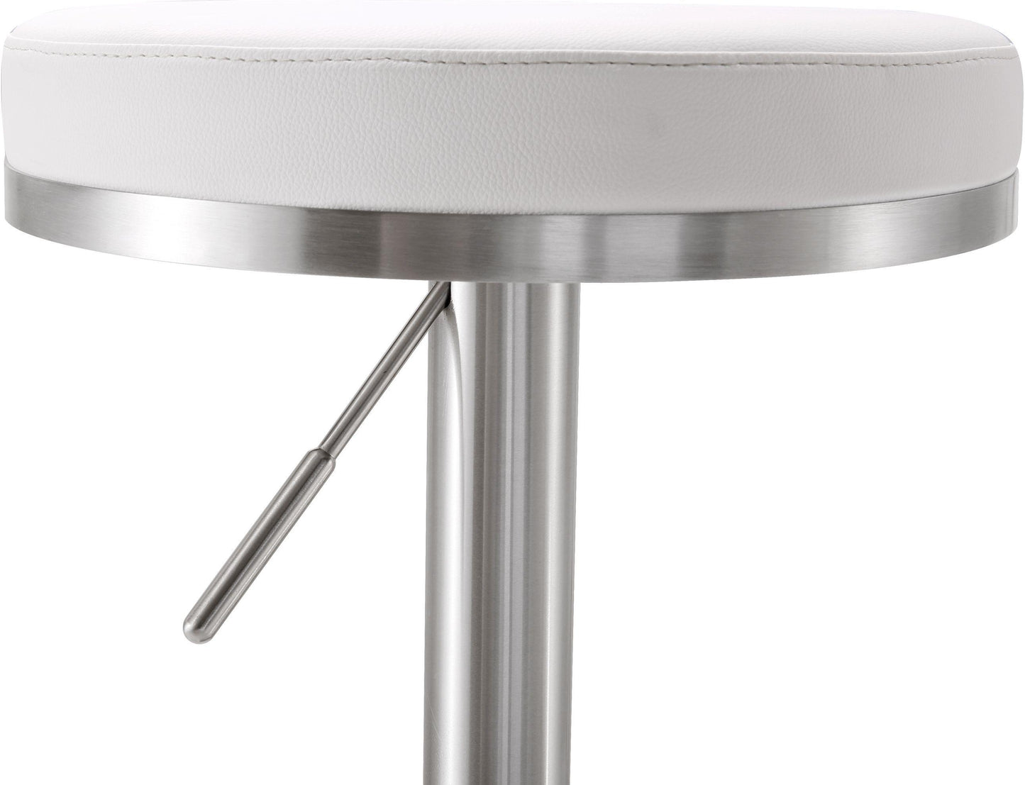 charlee white stainless steel adjustable barstool