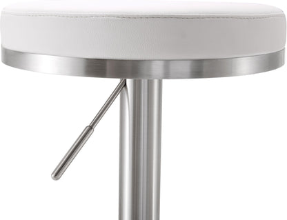 Charlee White Stainless Steel Adjustable Barstool