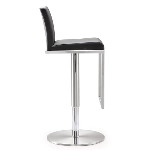 Deco Black Vegan Leather Adjustable Stool