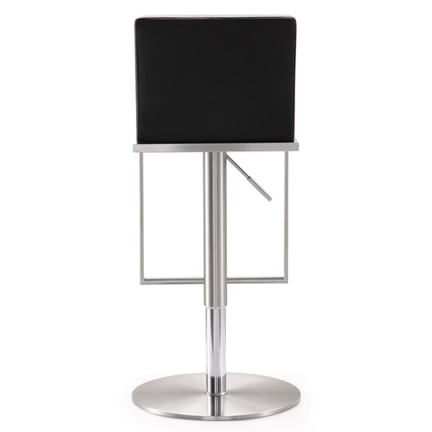 Deco Black Vegan Leather Adjustable Stool