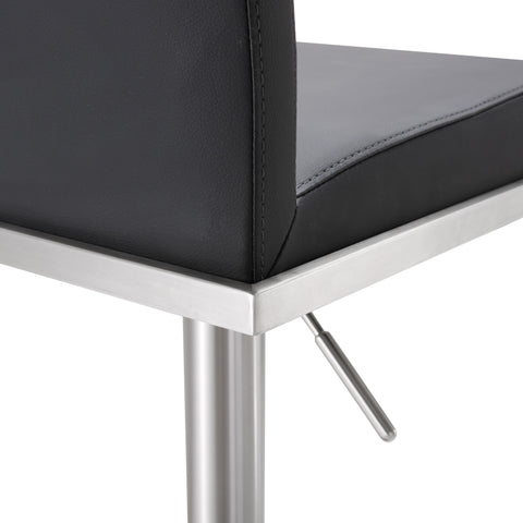 Deco Black Vegan Leather Adjustable Stool
