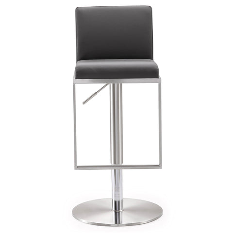 Deco Grey Vegan Leather Adjustable Stool