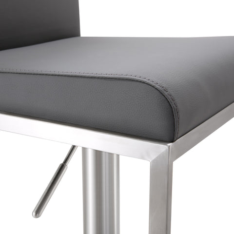 Deco Grey Vegan Leather Adjustable Stool