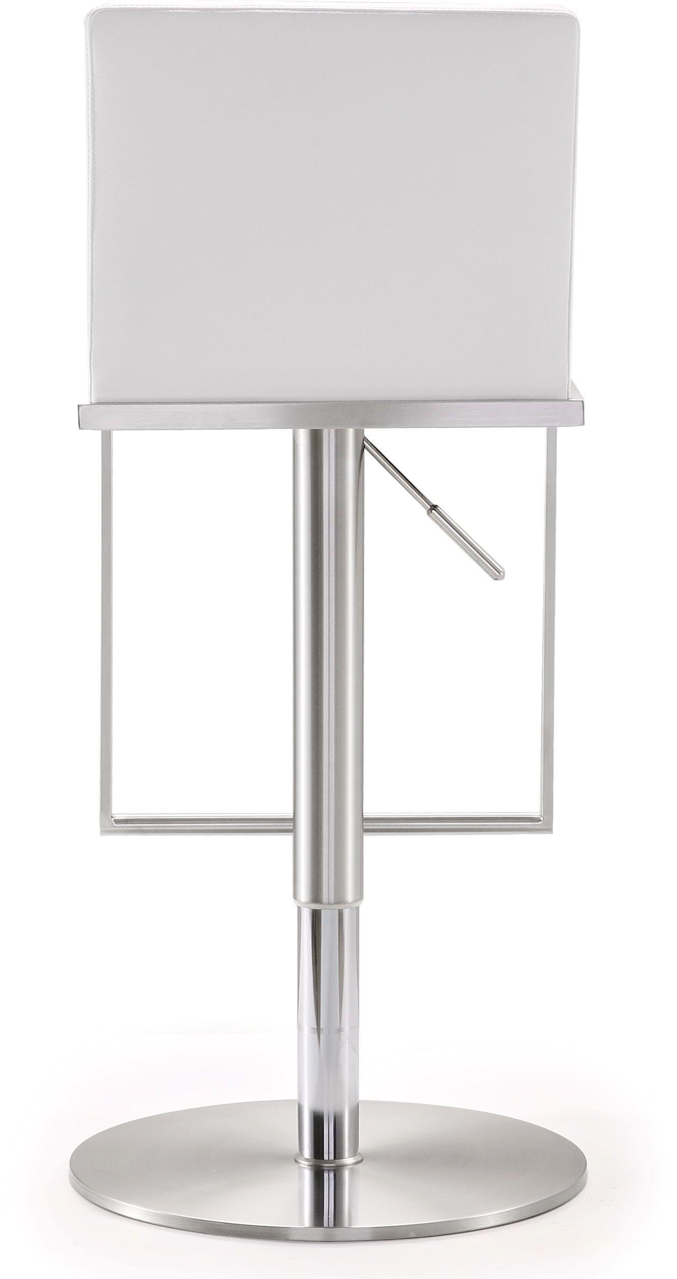 deco white vegan leather adjustable stool