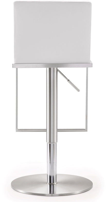 Deco White Vegan Leather Adjustable Stool