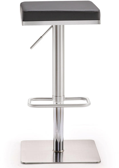 Scalloped Grey Stainless Steel Adjustable Barstool