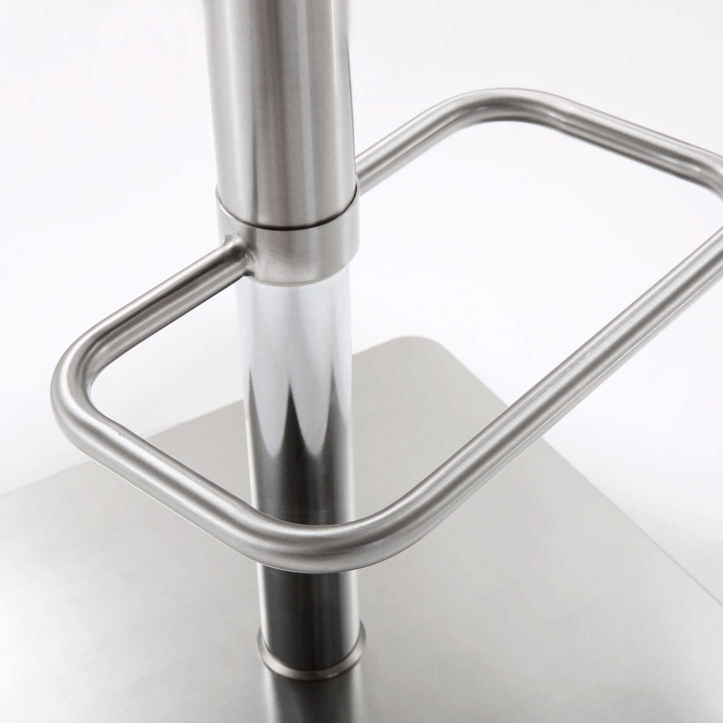 scalloped grey stainless steel adjustable barstool