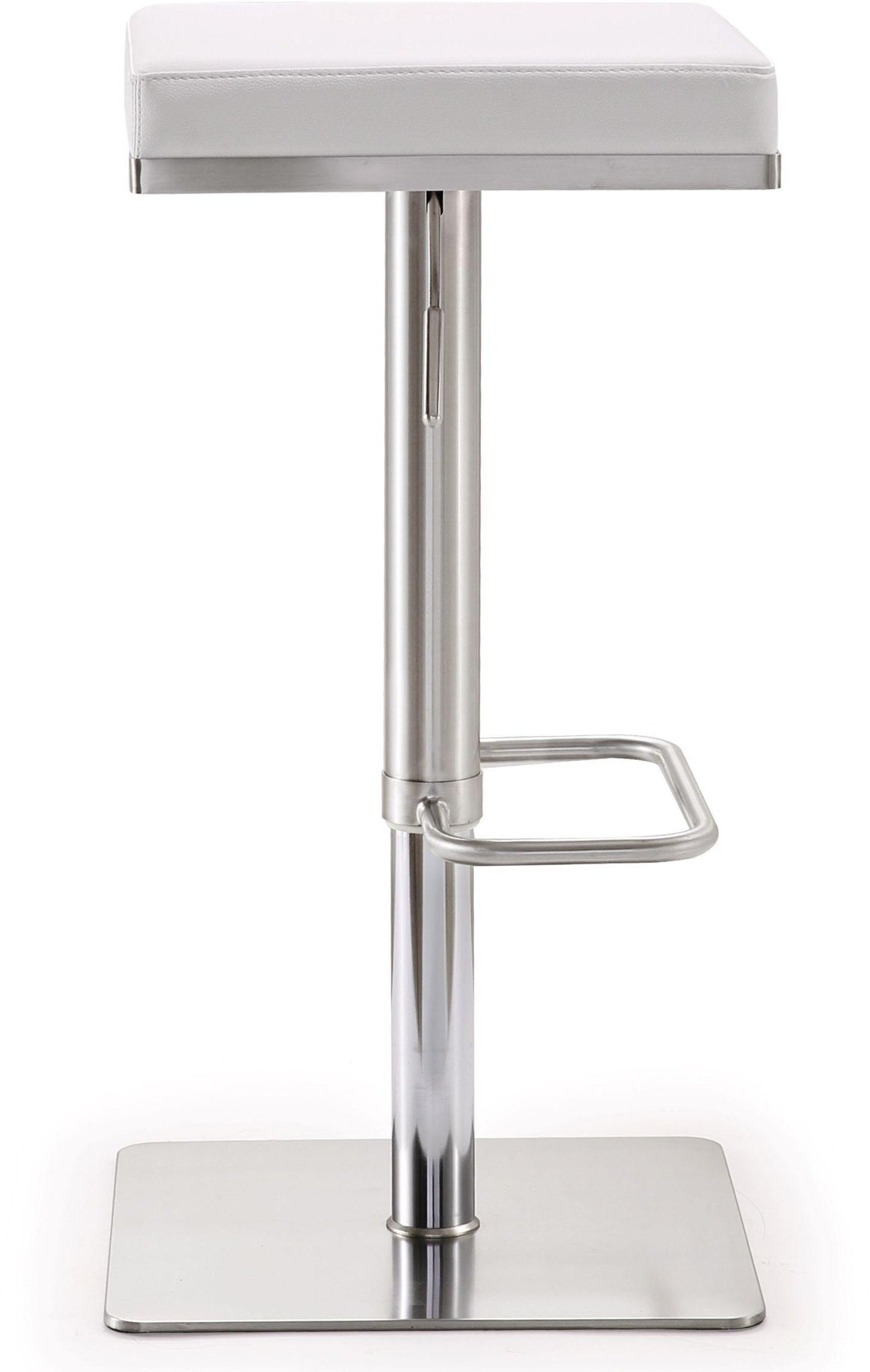 scalloped white stainless steel adjustable barstool