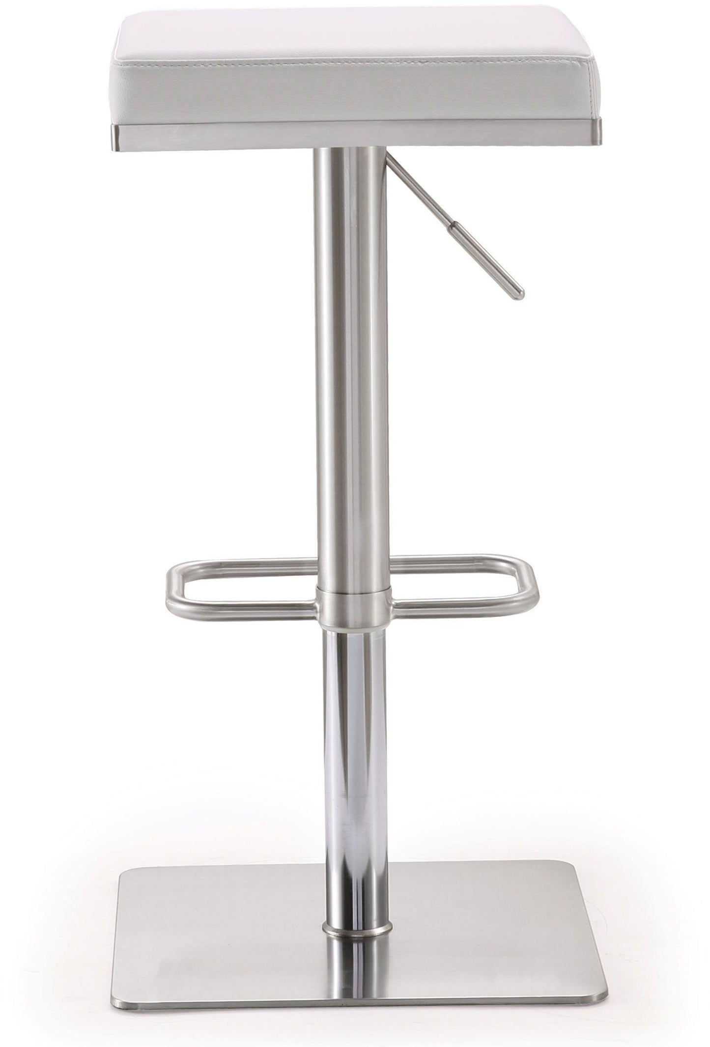 scalloped white stainless steel adjustable barstool