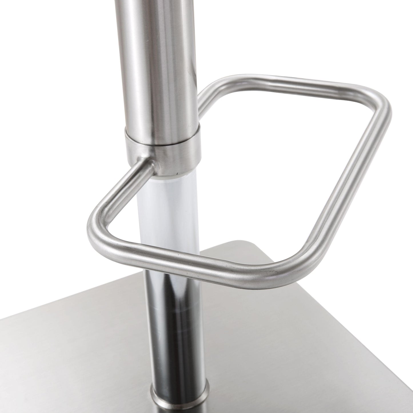 scalloped white stainless steel adjustable barstool