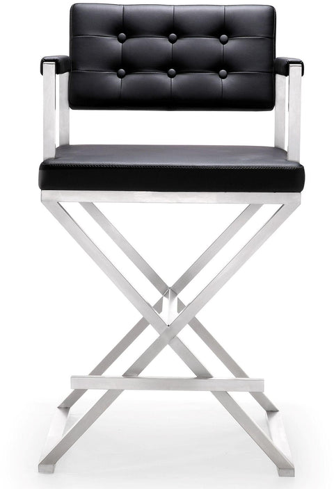 Cloud Black Stainless Steel Counter Stool