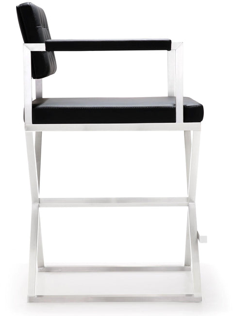Cloud Black Stainless Steel Counter Stool