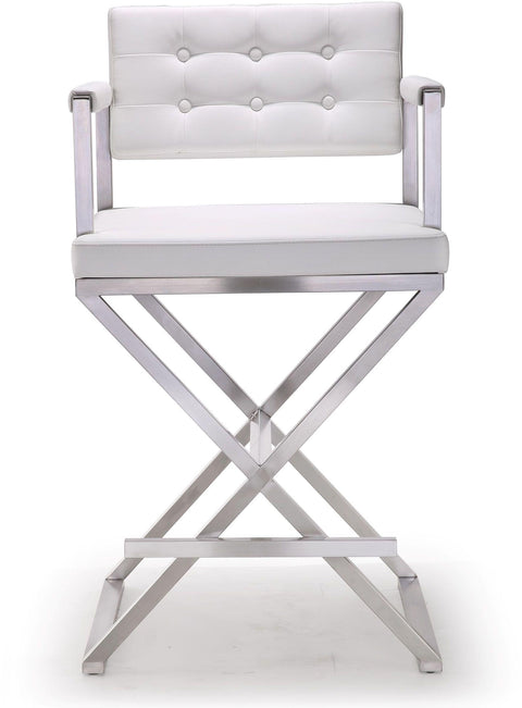 Cloud White Stainless Steel Counter Stool