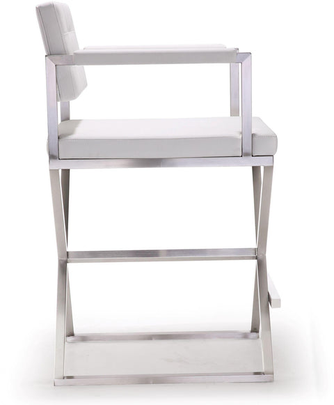 Cloud White Stainless Steel Counter Stool