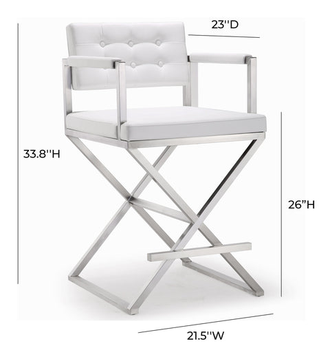 Cloud White Stainless Steel Counter Stool