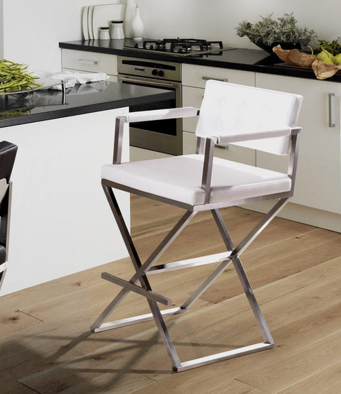 Cloud White Stainless Steel Counter Stool