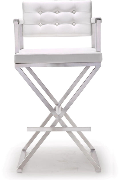 Cloud White Stainless Steel Barstool