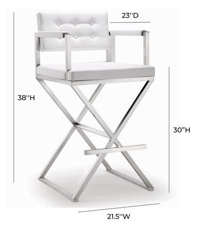 Cloud White Stainless Steel Barstool