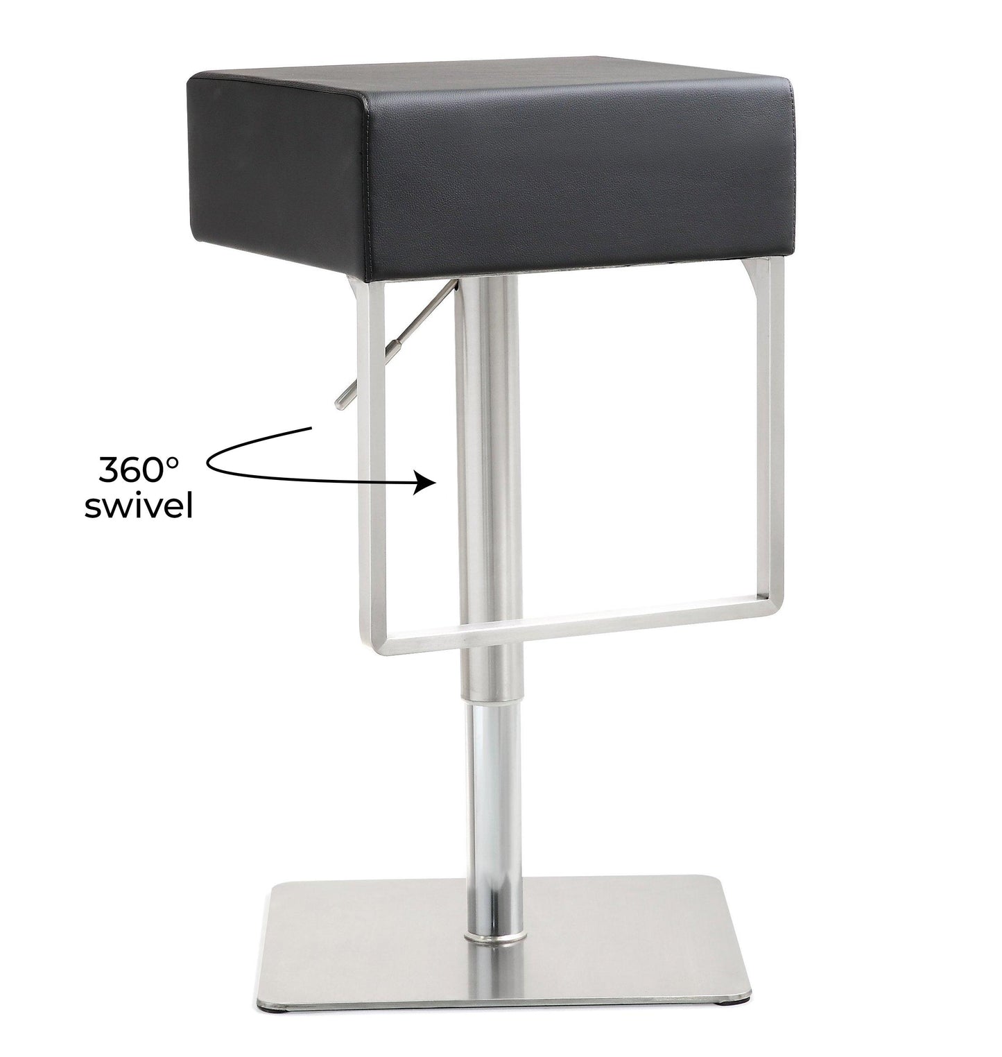 cyril black stainless adjustable barstool