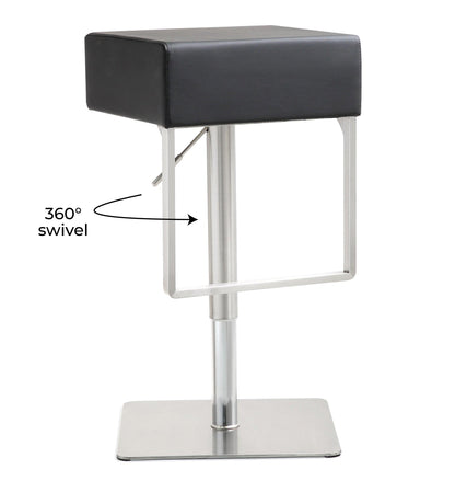 Cyril Black Stainless Adjustable Barstool