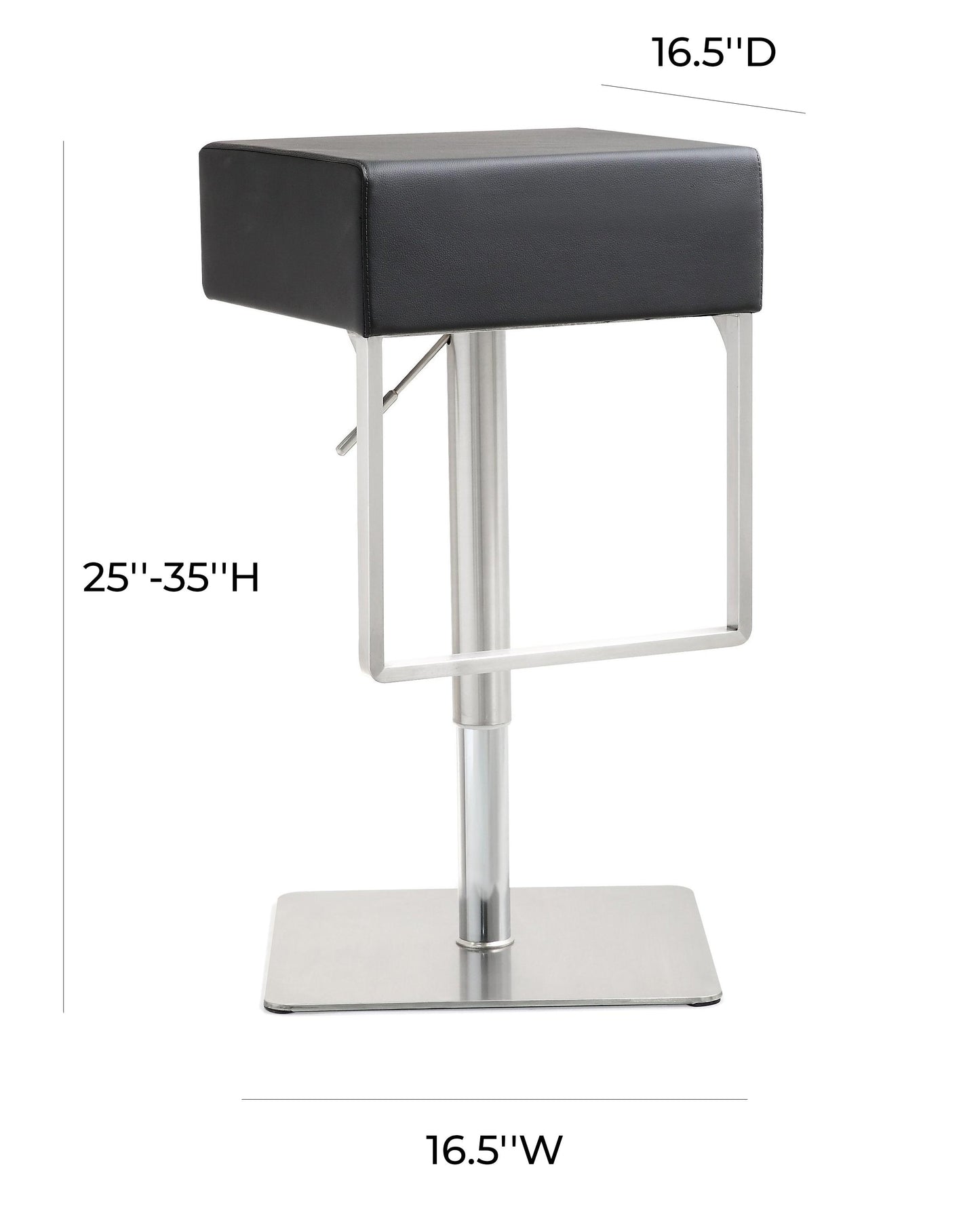 cyril black stainless adjustable barstool