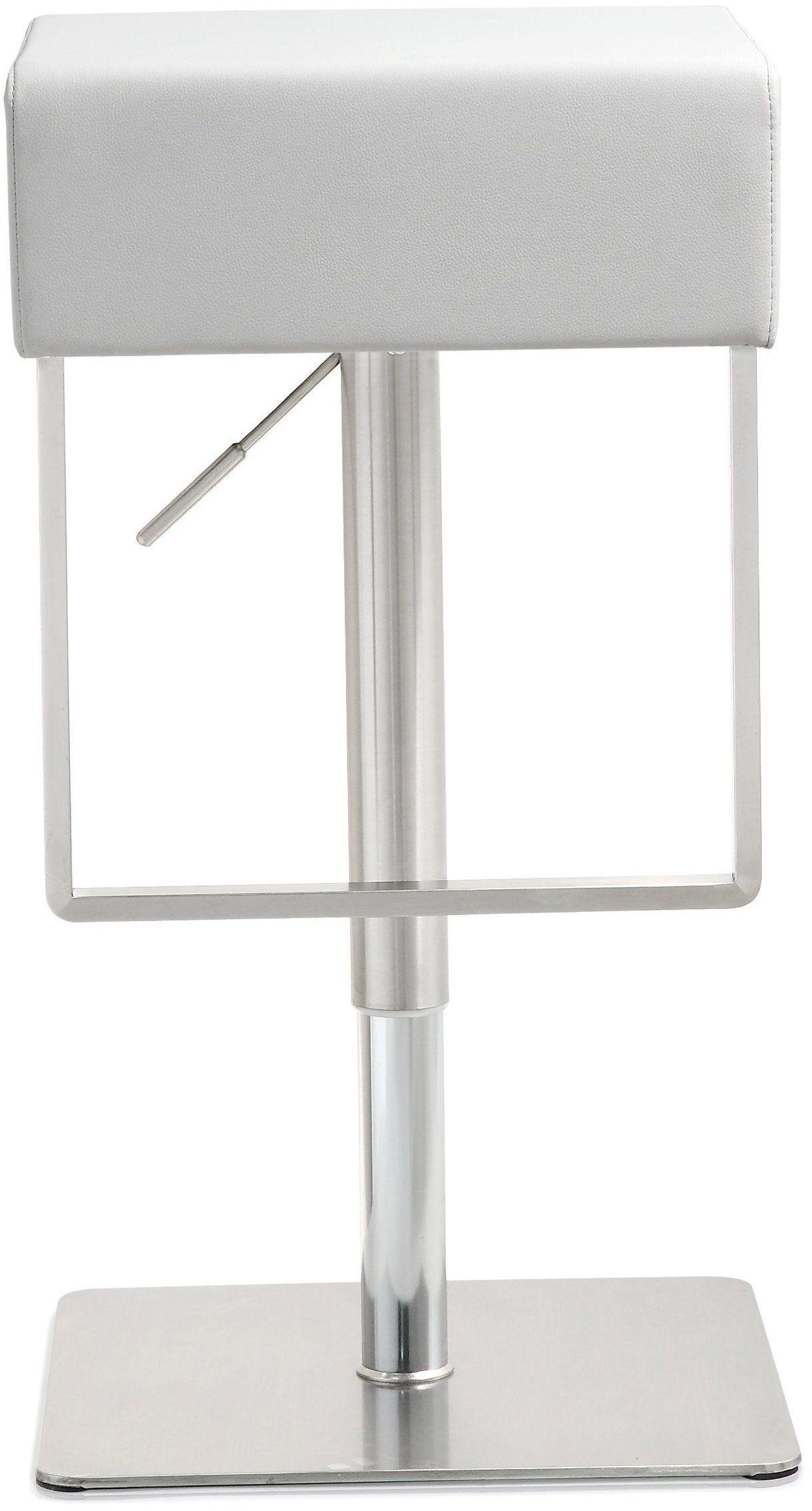 cyril white stainless adjustable barstool