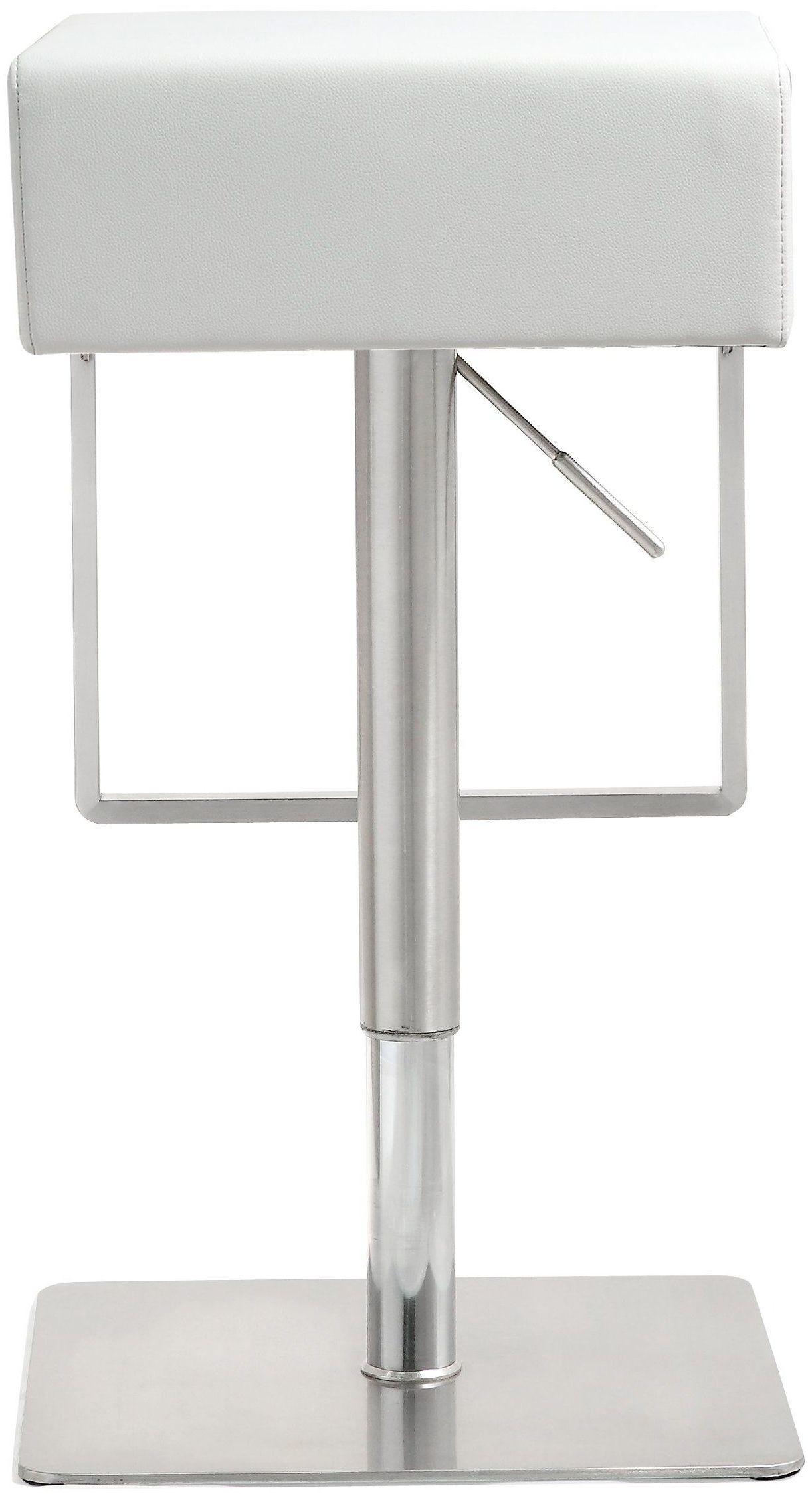 cyril white stainless adjustable barstool