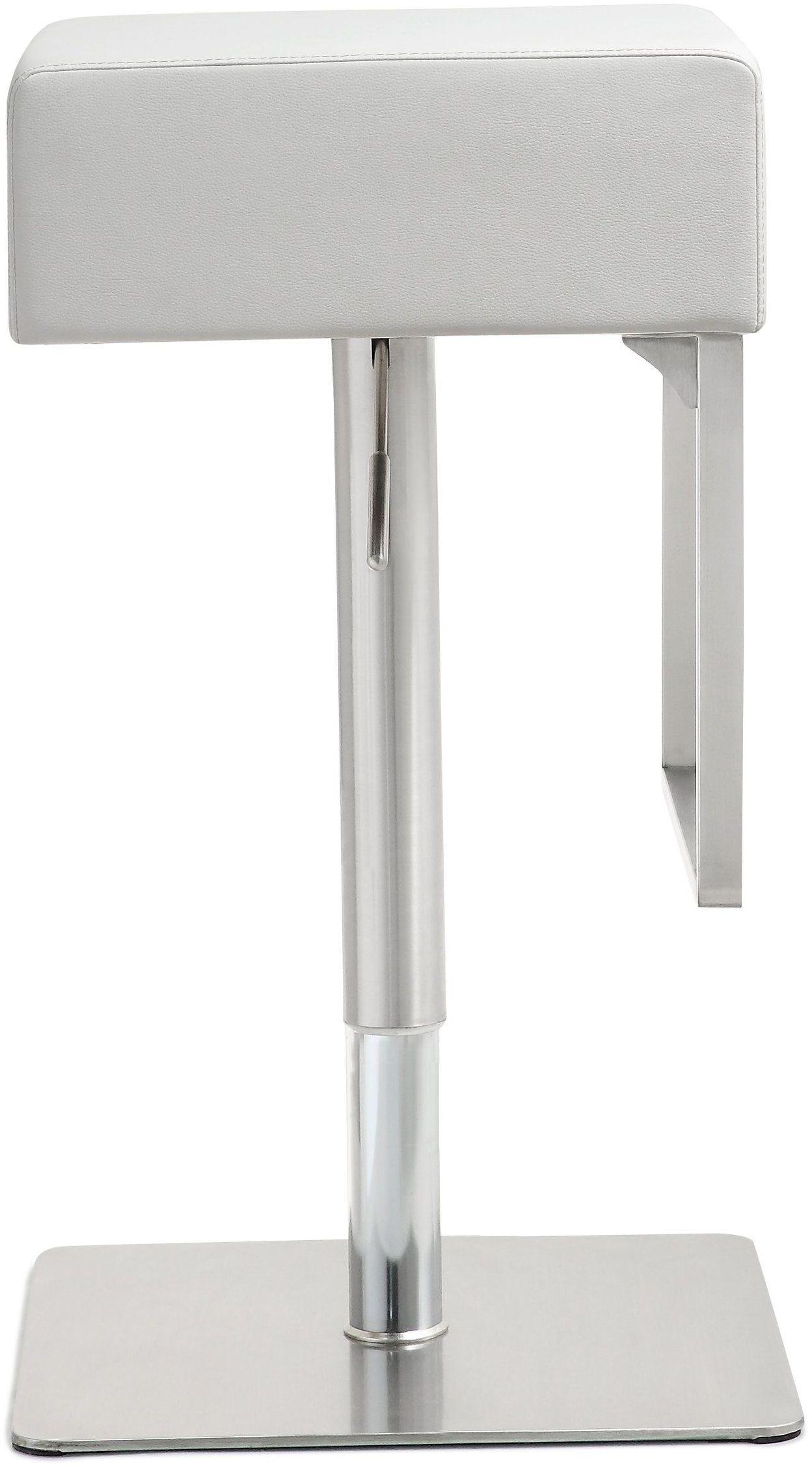 cyril white stainless adjustable barstool