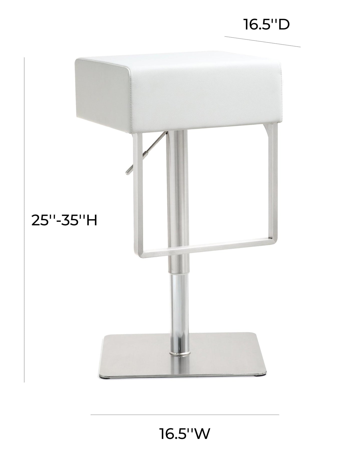 cyril white stainless adjustable barstool