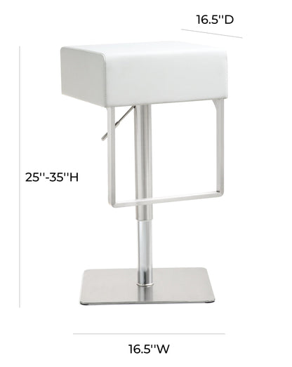 Cyril White Stainless Adjustable Barstool