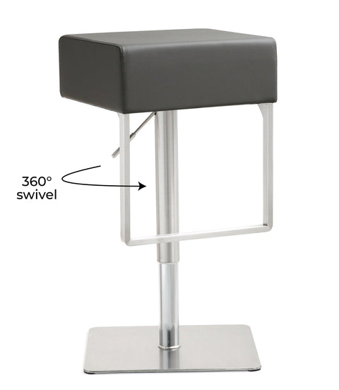 Cyril Grey Stainless Adjustable Barstool