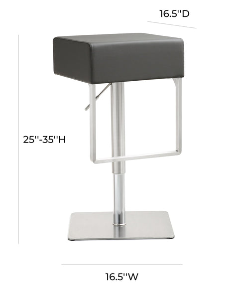 Cyril Grey Stainless Adjustable Barstool
