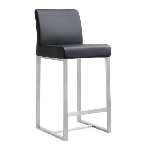 Lara Black Stainless Steel Counter Stool (Set of 2)