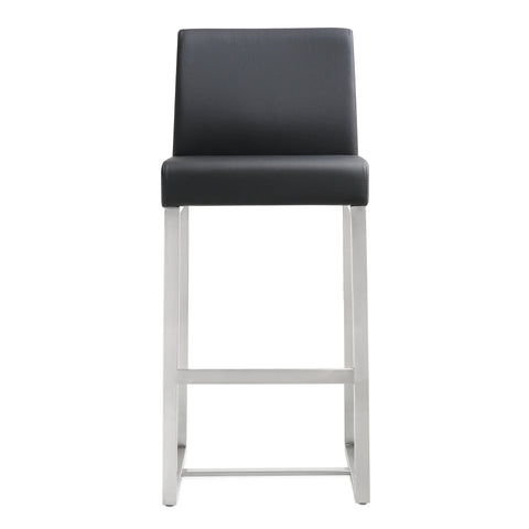Lara Black Stainless Steel Counter Stool (Set of 2)