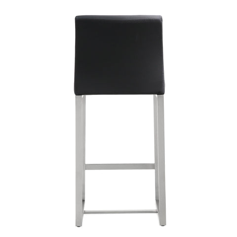Lara Black Stainless Steel Counter Stool (Set of 2)