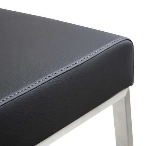 Lara Black Stainless Steel Counter Stool (Set of 2)