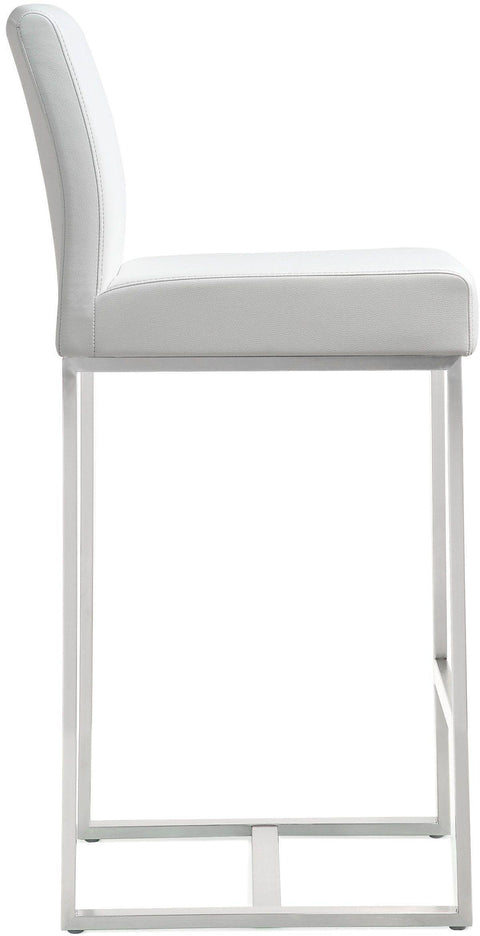Lara White Stainless Steel Counter Stool (Set of 2)