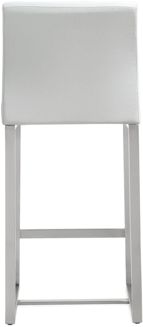 Lara White Stainless Steel Counter Stool (Set of 2)