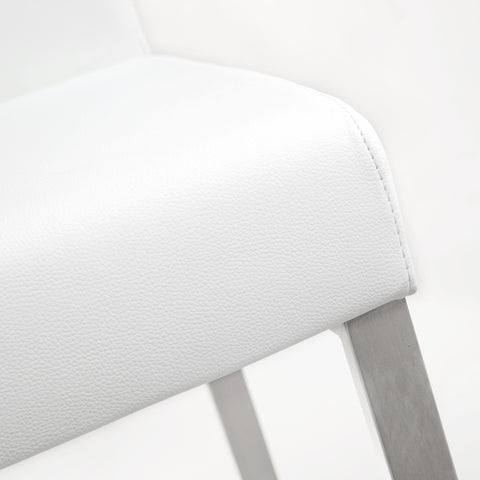 Lara White Stainless Steel Counter Stool (Set of 2)
