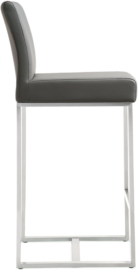 Lara Grey Stainless Steel Counter Stool (Set of 2)