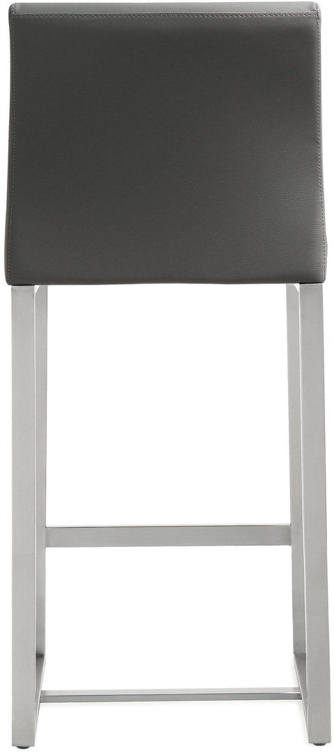 Lara Grey Stainless Steel Counter Stool (Set of 2)