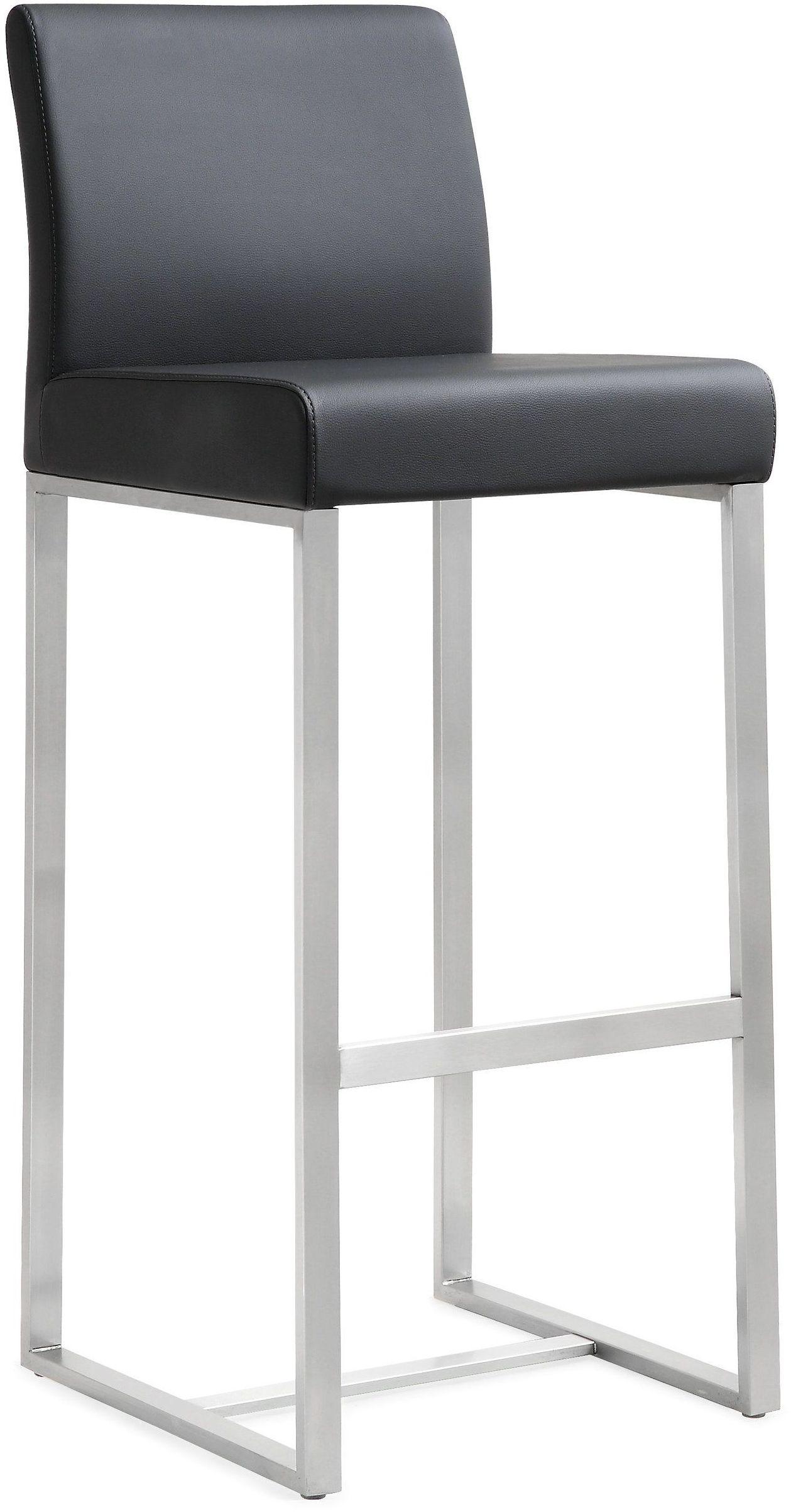 lara black stainless steel barstool (set of 2)